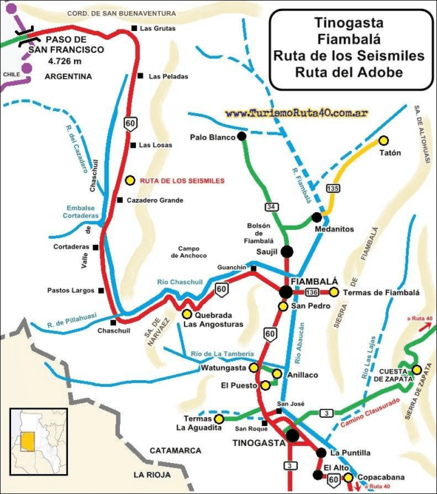 Mapa de la ruta de los seismiles